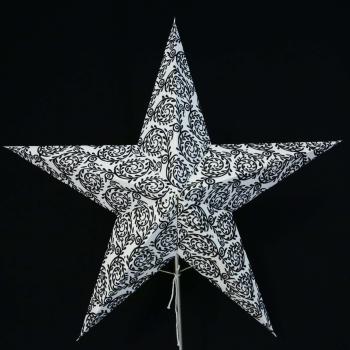 Rondo Velvet  - Faltbarer Leuchtstern, Weihnachtsstern aus Papier mit Samtdruck-5 Zacken, 60 cm
